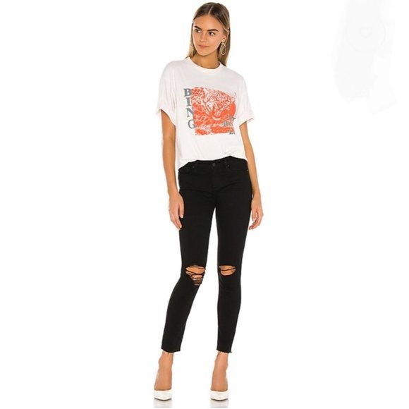 NEW PAIGE BLACK FRAYED JEANS - Picture 1 of 6
